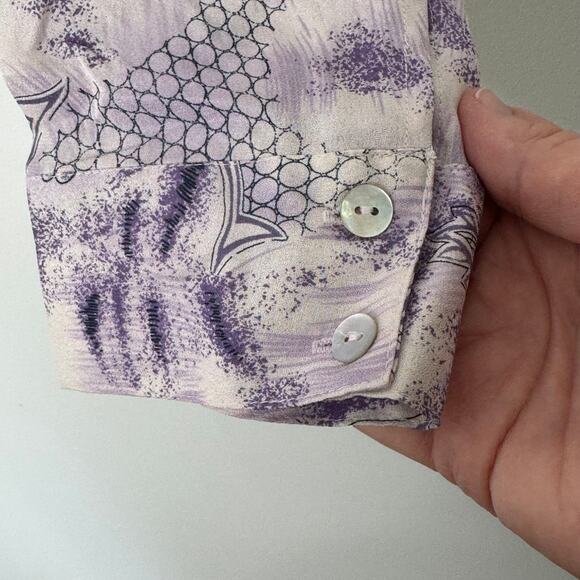 Victoria Soie Purple button with tie top - Picture 3 of 11